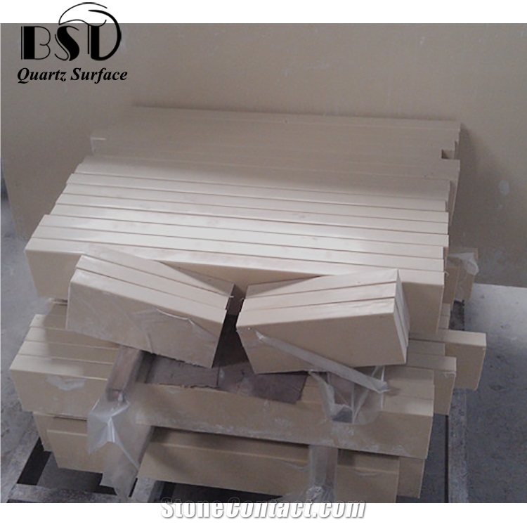 Yellow Artificial Quartz Stone Countertops for Indoor Kitchen