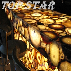 Backlit Semiprecious Stone Tile,Translucent Agate Stone Slab,Gemstone