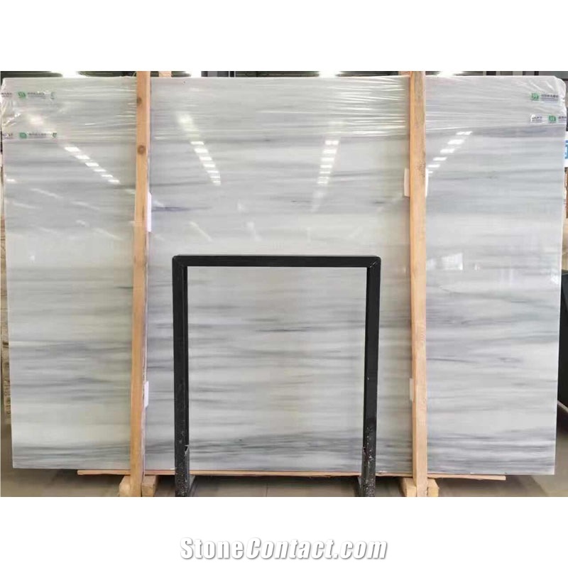 Honed Ice Age China Factory White Marble Price with Grey Viens