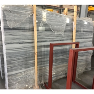 Honed Ice Age China Factory White Marble Price with Grey Viens