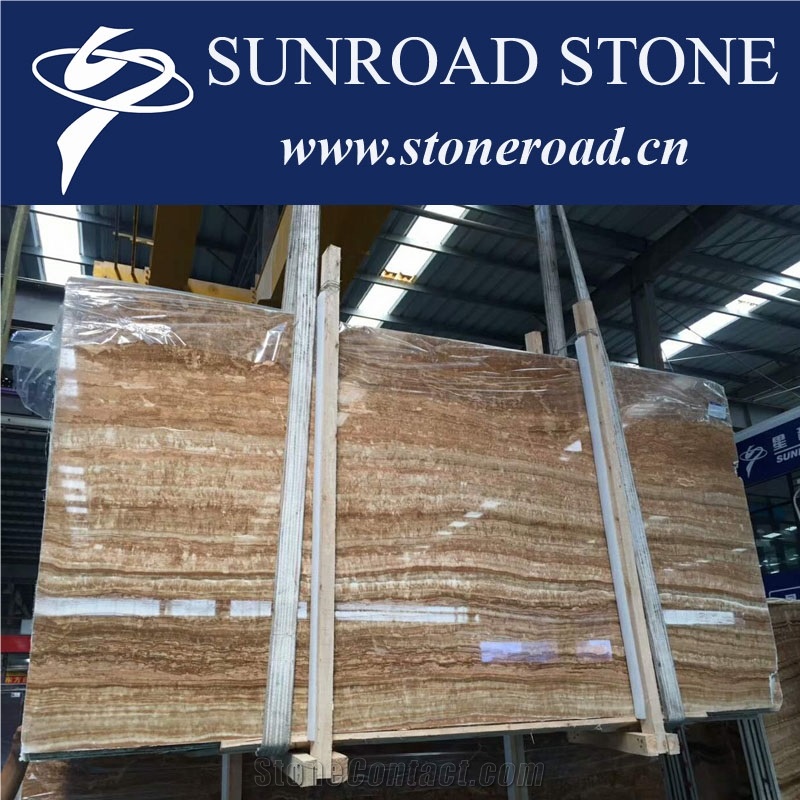 China Polished Bookmatch Beige Onyx/Crystal Translucent Wooden Honey