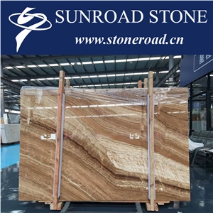 China Polished Bookmatch Beige Onyx/Crystal Translucent Wooden Honey