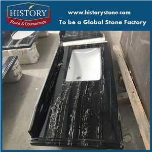 Customized Style Beige Marble Vanity Top for Bathroom Decoration Base
