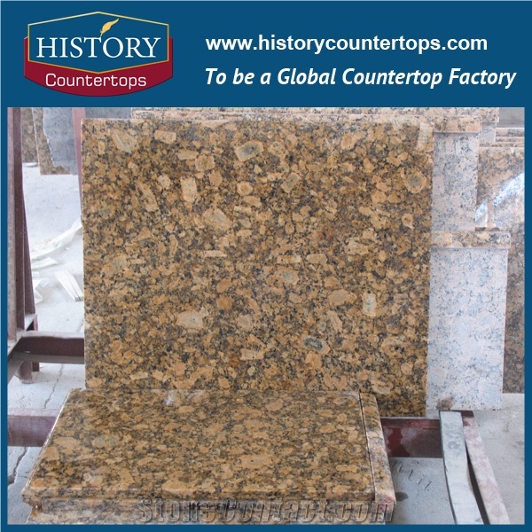Natural Stone Giallo Fiorito Granite Cutomized Countertop for Kitchen