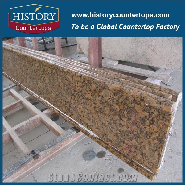 Natural Stone Giallo Fiorito Granite Cutomized Countertop for Kitchen
