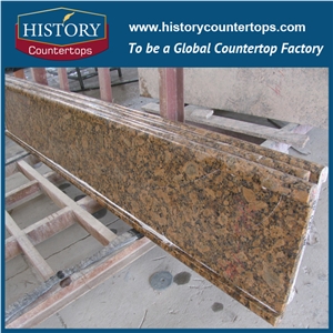 Natural Stone Giallo Fiorito Granite Cutomized Countertop for Kitchen