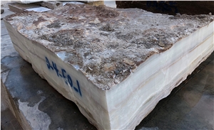 Golden White Onyx Block, Iran White Onyx