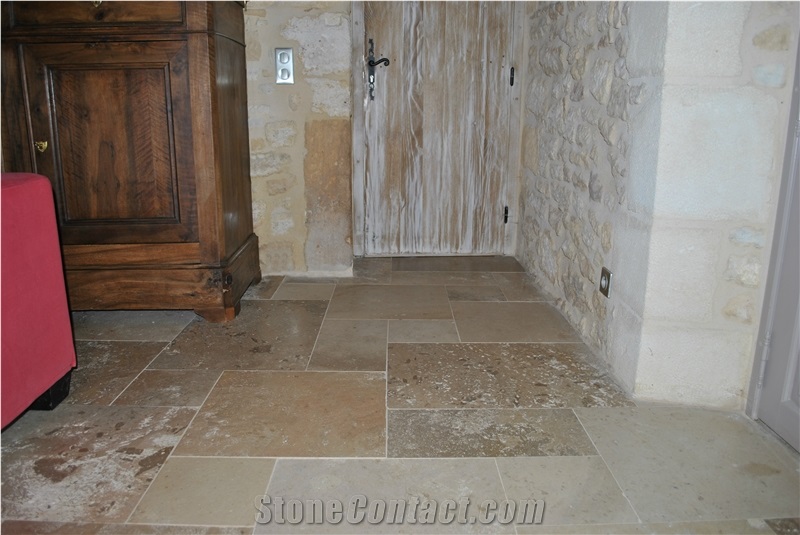 French Limestone Tiles All Shades Of Ochers - Limeyrat Gold Limestone
