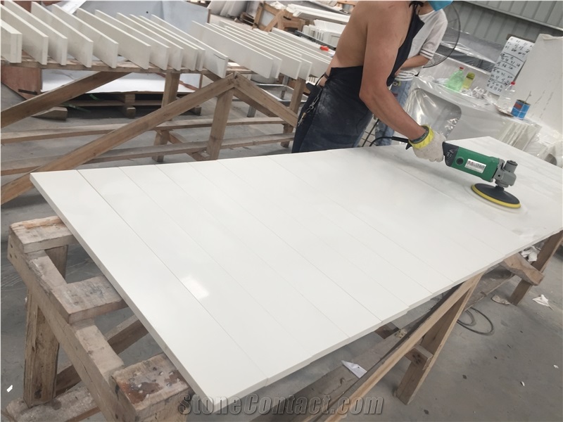 2141 Pure White Quartz Vanity / High Quality Bath Tops