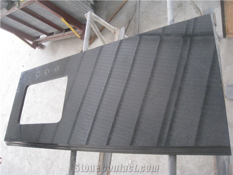 Black Galaxy Granite High Quality Kitchen Countertop