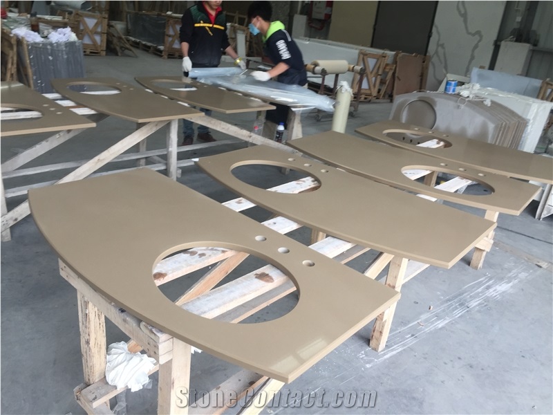 Coffee Sand Quartz-Vanity Bath Vanity Top Bath Top Quartz Vanity Top
