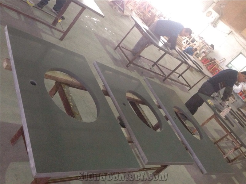 Light Grey Quartz-P033-Vanity Tops