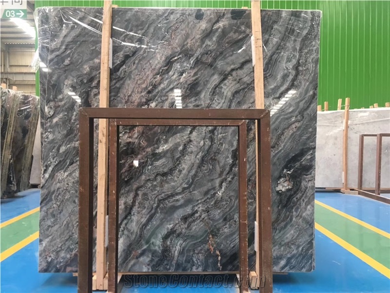 Louis Gray Agate Polished Tiles Marble Slabs for Countertop