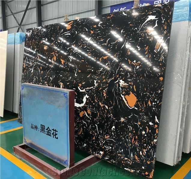 Ls-P025 Portoro Artificial Stone Slabs&Tiles Flooring&Walling
