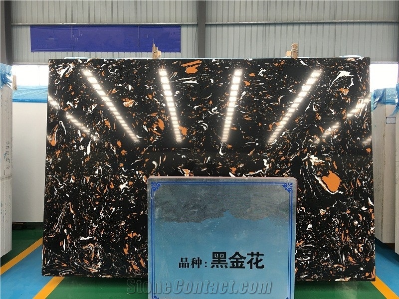 Ls-P025 Portoro Artificial Stone Slabs&Tiles Flooring&Walling