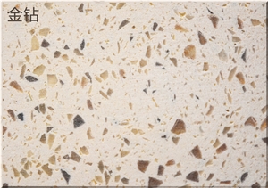 Ls-Q001 Gold Diamond / Artificial Stone Tiles & Slabs