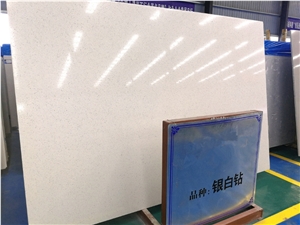 Ls-Q004 Silver White Diamond / Artificial Stone Tiles & Slabs