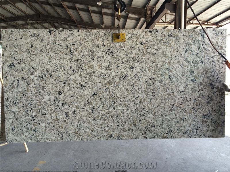 Marble Vein Lf-C004 / High Quality Brown Quartz Tiles & Slabs