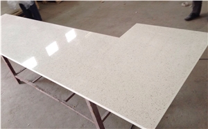 P005 White Mirror Fleck Quartz Countertop / High Quality Kitchen Tops