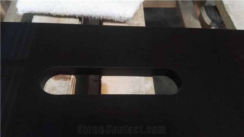 Pure Black -P002-Vanity Quartz Vanity Top Bath Top