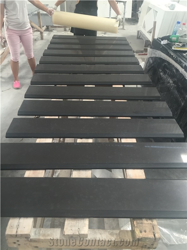 Pure Black-Threshold Quartz Kitchen Countertop Worktop Bar Top
