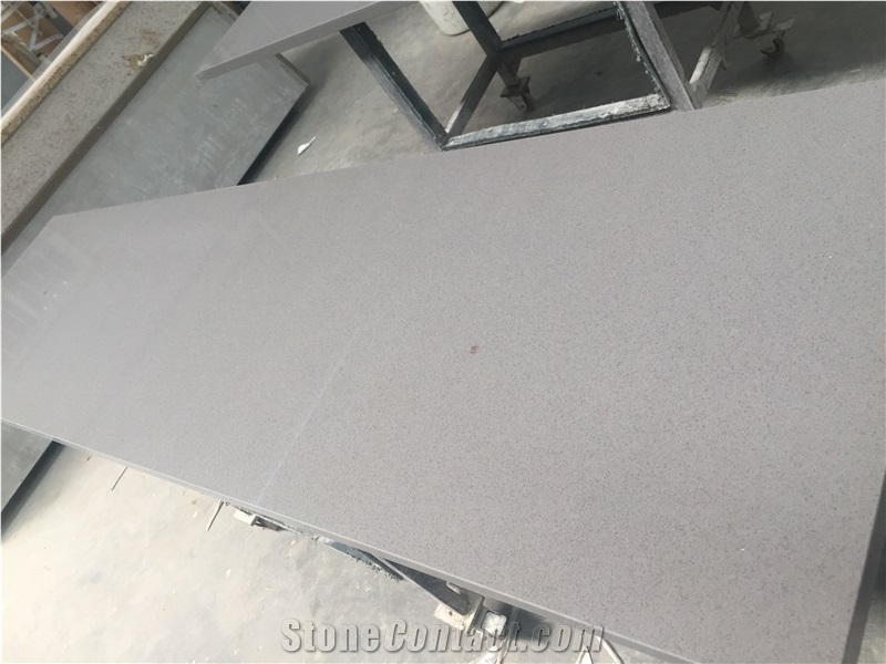 Pure Grey Quartz-P009-Countertop Kitchen Worktops Desk Tops