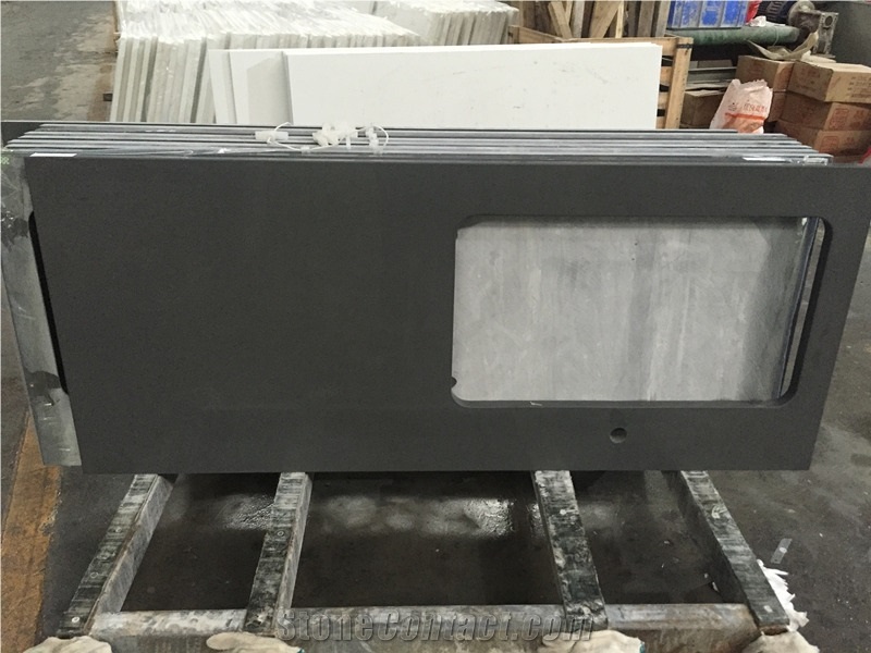 Pure Grey Quartz-P009-Countertop