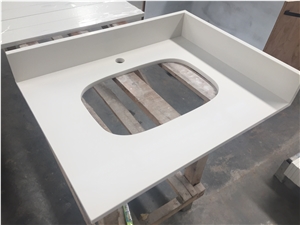 Pure White Quartz-P028-Countetop
