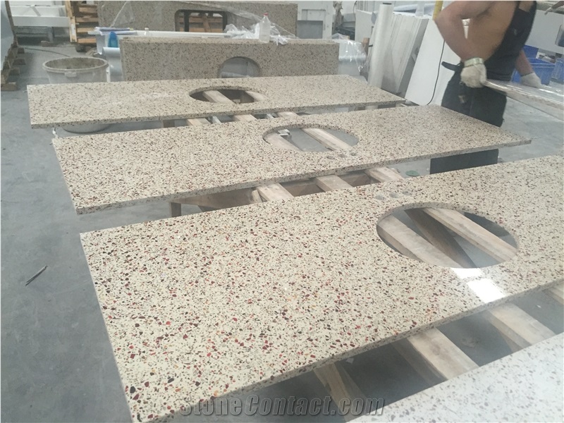Red Mirror Quartz Countertop Bench Top Bar Top Desk Top