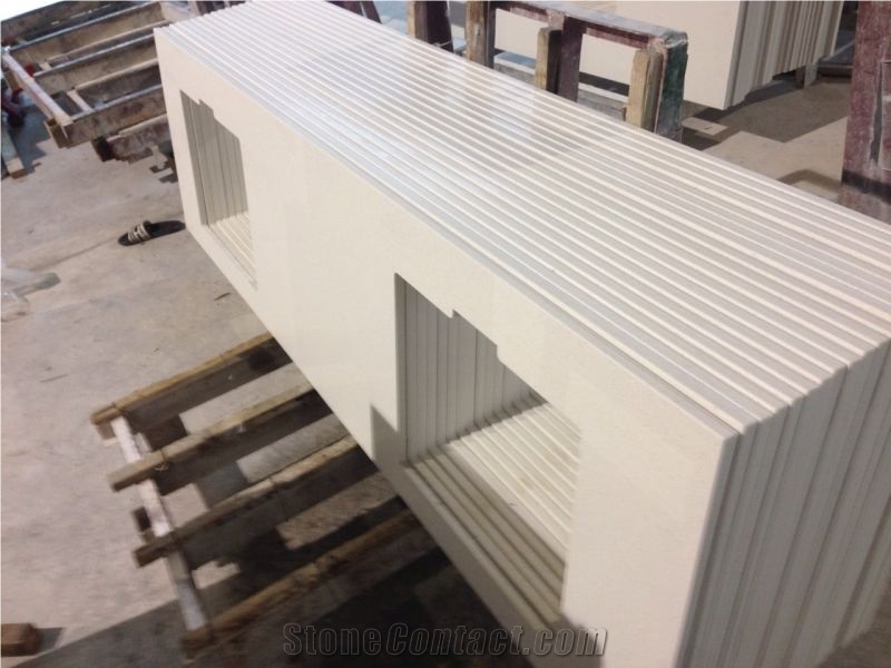 White Mirror Fleck Quartz-P007-Countertop and Vanity