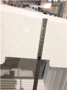 White Mirror Fleck Quartz-P007-Countertop and Vanity