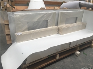 White Quartz-Threshold Kitchen Counter Top