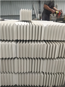 White Quartz with Miter Edge-P008 Countertops