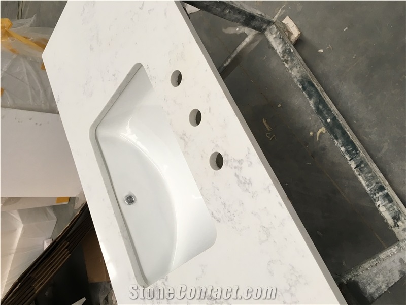 White Quartz With The Sink Bathroom Sinks
