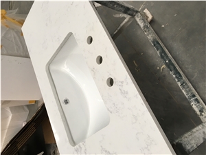 White Quartz With The Sink Bathroom Sinks