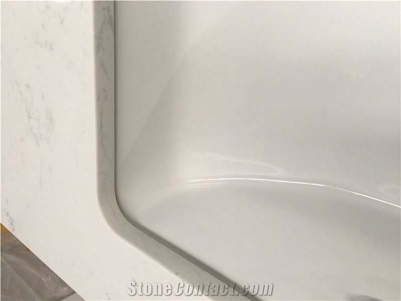 White Quartz With The Sink Bathroom Sinks