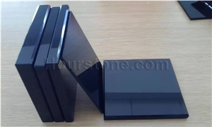 Super Black Crystallized Glass Stone, Artificial Black Stone Slabs