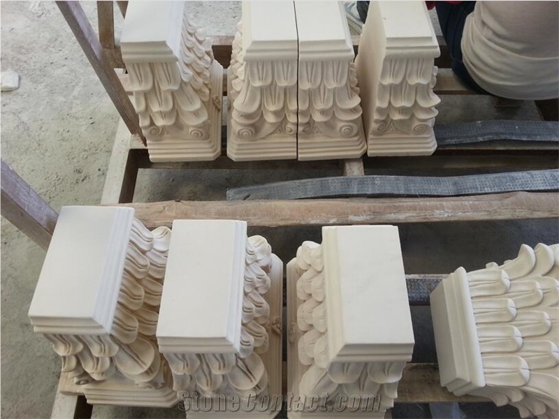 White Limestone,Beige Limestone Moldings, Cornices, Bandings