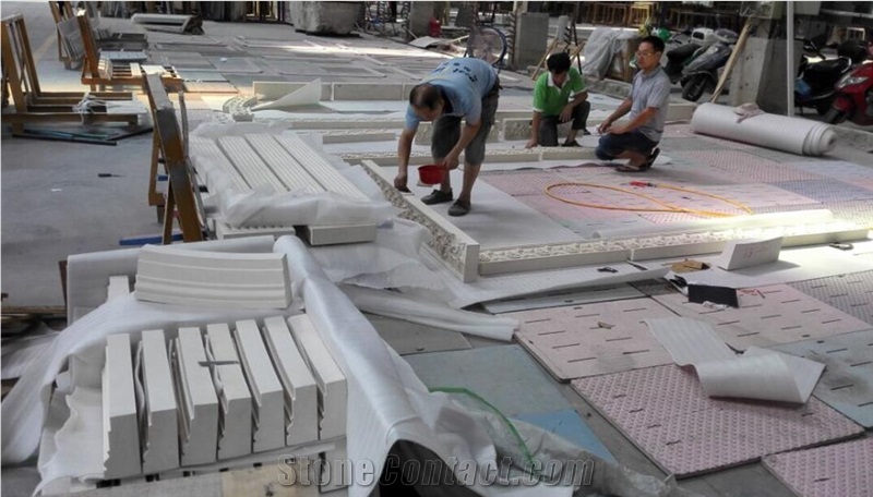 White Limestone,Beige Limestone Moldings, Cornices, Bandings