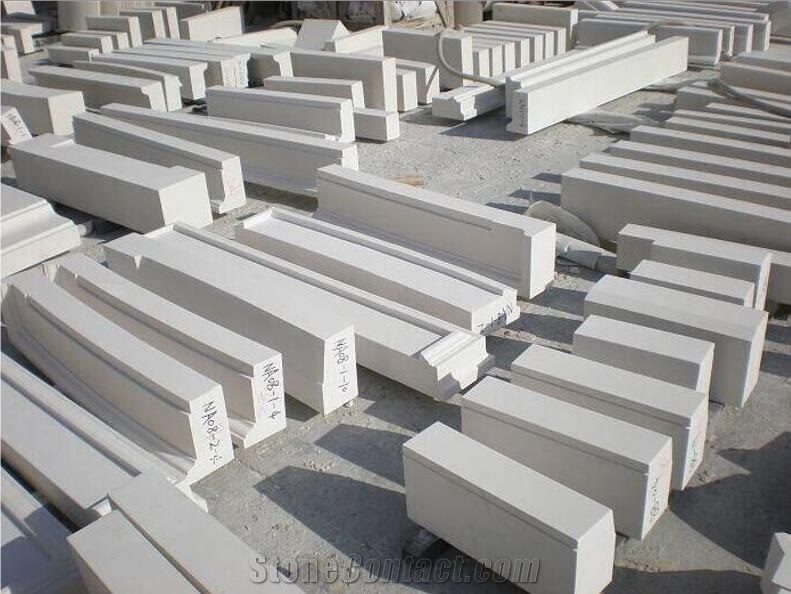 White Limestone,Beige Limestone Moldings, Cornices, Bandings