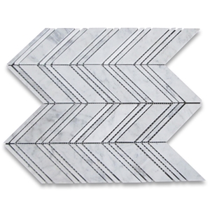 Kitchen Bathroom Italian Carrara White Marble Chevron Mosaic Tile