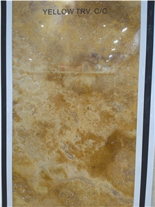 Gold Travertine Slabs, Tiles, Versailles Pattern
