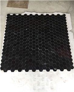 Black Marquina Marble Hexagon Tiles for Floor