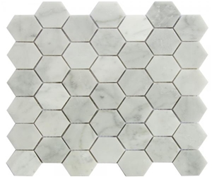 Carrara Marble Bathroom Mosaic Hexagon Tiles