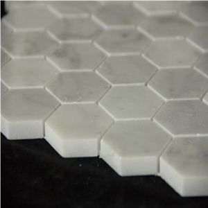 Carrara Marble Bathroom Mosaic Hexagon Tiles