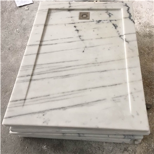 Carrara White Marble Shower Tray