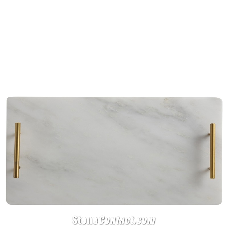 Carrara White Square Marble Trays