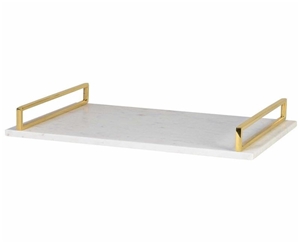 Carrara White Square Marble Trays