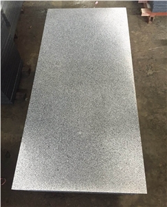 G654 Sesame Black Granite Tiles Bush Hammered