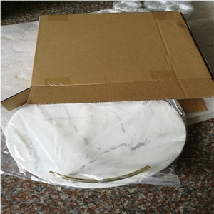 Kitchen Accessories Carrara Round Marble Trays